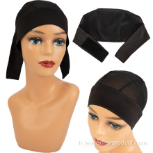 Casquettes de perruque avec bandeau en maille extensible et respirant